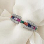 Bracelete Folheado Premium Prata Cravejado Espaçado Colors