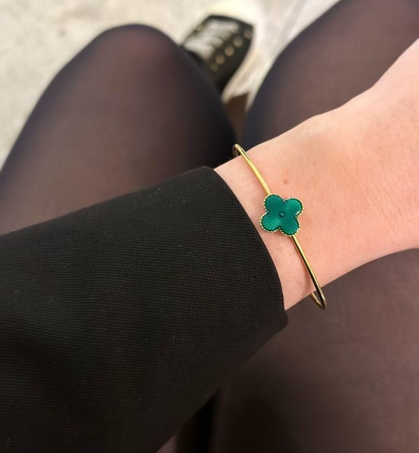 Bracelete Folheado a Ouro 18K Inspiração Virginia Verde